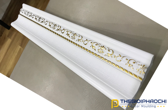 phào chỉ trần nhựa hàn quốc nhũ vàng